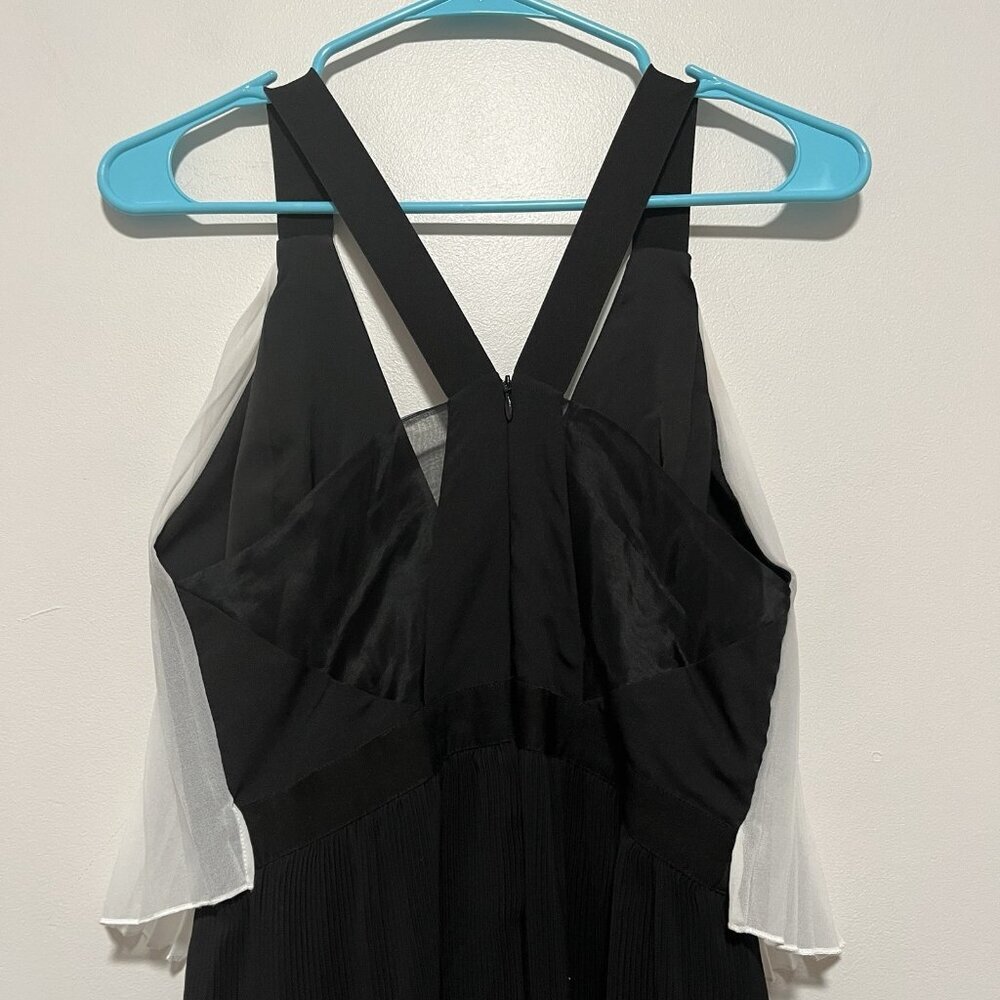 Sandro Black White Pleated Plisse‎ Mini Dress Size 1 - Picture 9 of 12